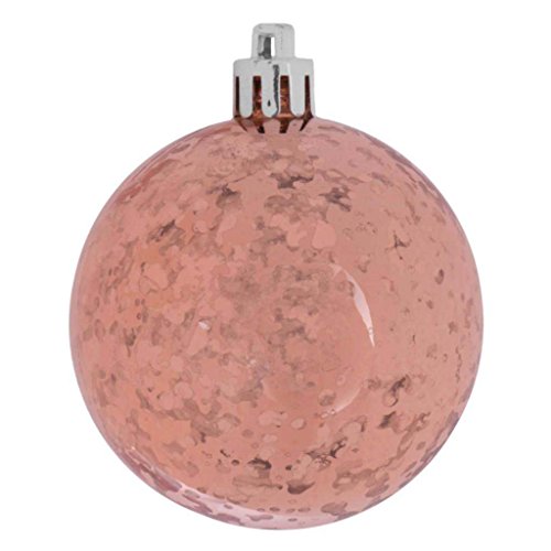 Vickerman M166758 Ball ornament with a Shiny mercury inspired finish, 10″, Rose Gold