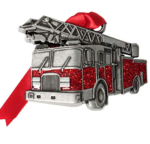 Gloria Duchin 2019 First Responders Pewter Christmas Tree Ornaments. Various Styles for Police, Firefighters and EMT’s (Firetruck)