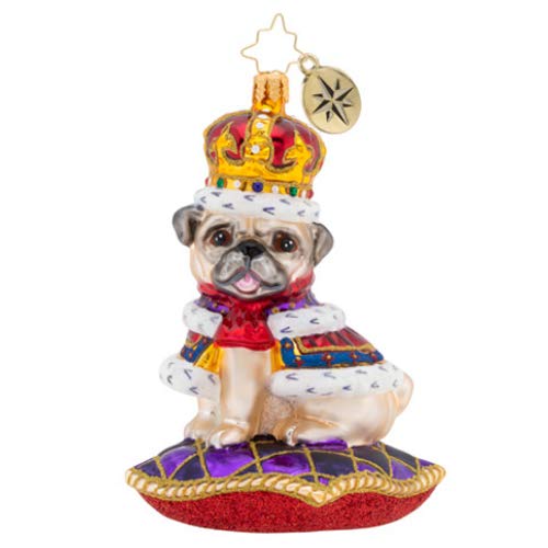 Christopher Radko Kingly Mr. Pug Christmas Ornament, Multicolor
