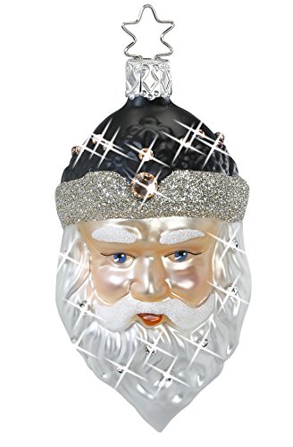 Inge-Glas Swarovski Glitzy Santa 1-129-15 German Blown Glass Christmas Ornament
