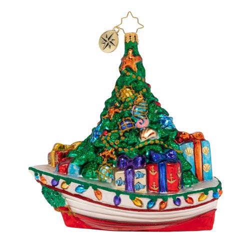 Christopher Radko Riding The Waves Christmas Ornament, Green