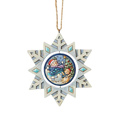 Enesco Jim Shore Heartwood Creek Snowflake with Snowman Promo Ornament