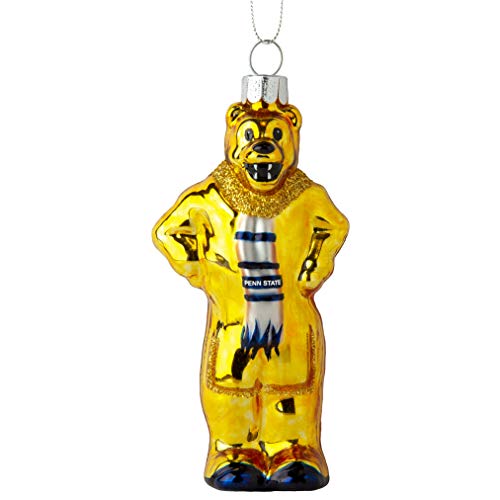 Topperscot NCAA Penn State Nittany Lions Blown Glass Glitter Mascot Holiday Ornament