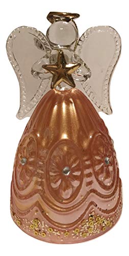 One Hundred Eighty Degrees Gold Dress Angel with Star Glass Handcrafted Holiday Tree Ornament