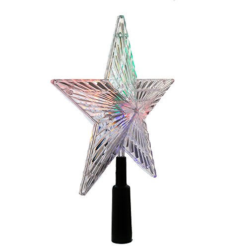 Kurt Adler LED Color-Changing Light Star Treetop, 8.5-Inch