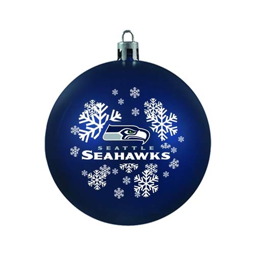 Topperscot Seattle Seahawks Ornament Snowflake Shatter Proof Ball Ornament