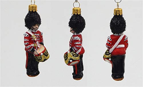 A Bit of Britain – Queens Guard Wth Drum – Miniature Polish Blown Glass Christmas Ornament