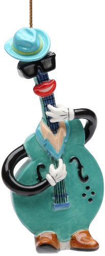 Appletree Design Jazz Electric Guitar Ornament, 5-Inch Tall, Includes String for Hanging