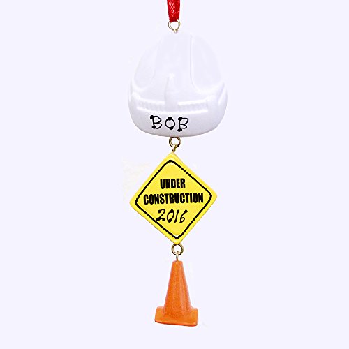 Rudolph and Me Personalized Construction Worker Christmas Ornament 2019
