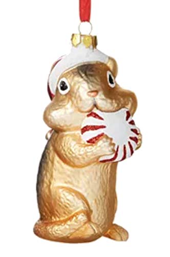 Holiday Lane Make Merry Chipmunk Eating Candy Ornament