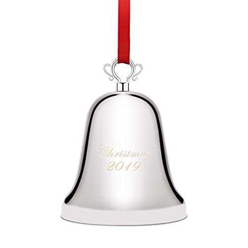 Coitak Annual Christmas Bell 2019, Bell Ornament for Christmas Anniversary, Christmas Tree Ornament Decoration with Red Ribbon, Gift Box