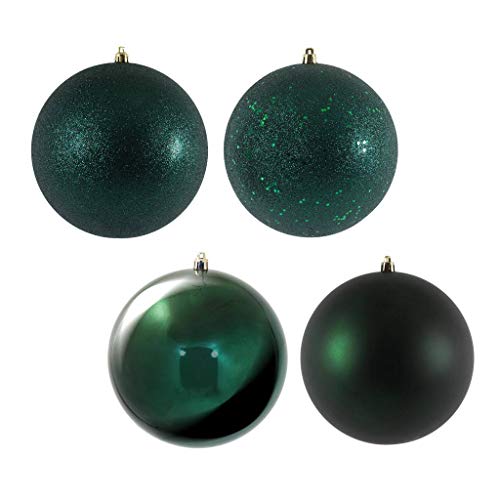 Vickerman 481691-2.75″ Midnight Green 4 Assorted Finish Ball Christmas Tree Ornaments (Set of 20) (N590774)