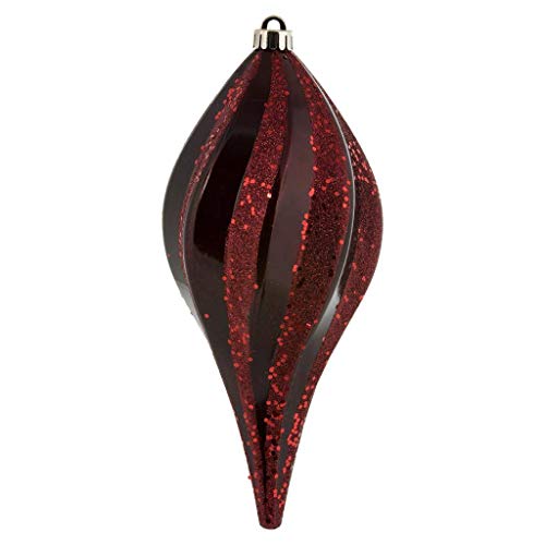 Vickerman 587805-8″ Burgundy Candy Swirl Drop Christmas Tree Ornament (3 pack) (N189565DCV)