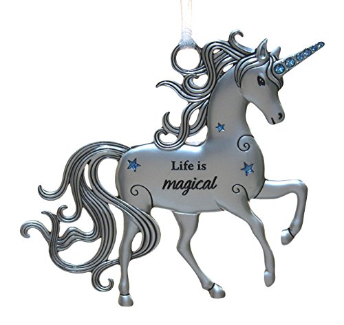 The Lakeside Collection 3 Inch Inspirational Zinc Unicorn Ornament – Life is Magical