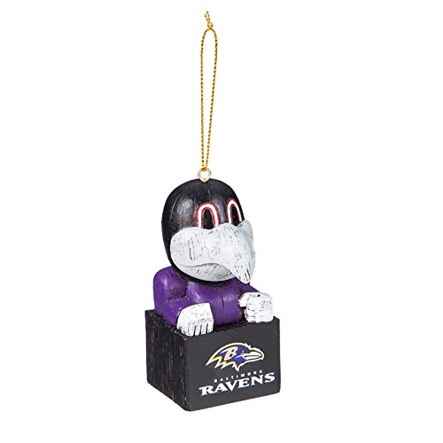 Team Sports America Baltimore Ravens NFL Tiki Totem Mascot Ornament, Set of 2