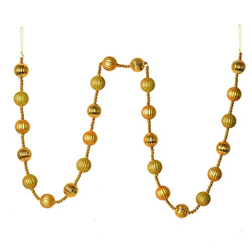 Vickerman Garland Ornament, 6′, Honey Gold