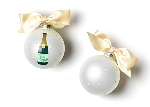 Coton Colors Just Engaged Champagne Pop Glass Ornament