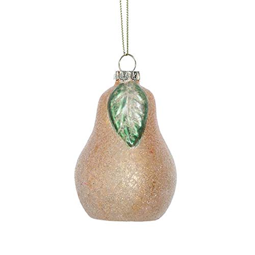 Creative Co-op Glass Pear Shaped Ornament, Brown