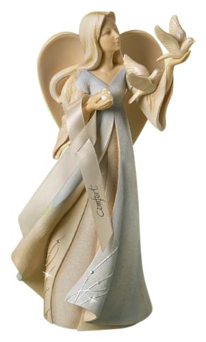 Enesco Foundations Bereavement Angel Stone Resin Figurine, 9″
