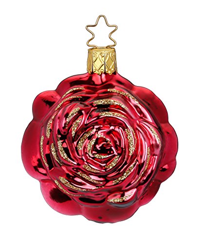 Inge-Glas Rose 1-251-17 German Glass Christmas Ornament