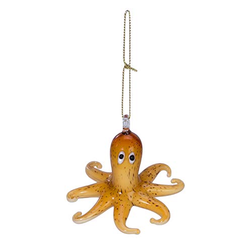 Beachcombers Coastal Life Decorative Ocean Ornament with S-Hook (Octopus, Gold, 04022)