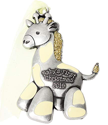 Gloria Duchin 2019 Baby’s First Christmas Pewter Christmas Tree Ornaments. Various Styles, Unicorn, Bear, Giraffe (Giraffe)