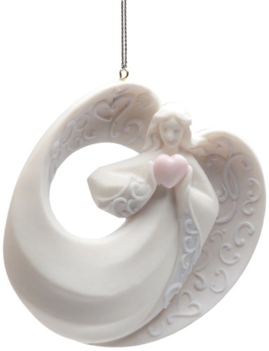 Appletree Design Angel with Heart Ornament, 3-3/8-Inch Tall, Includes String For Hanging