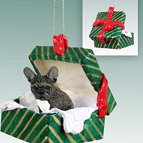 Conversation Concepts French Bulldog Green Gift Box Dog Ornament