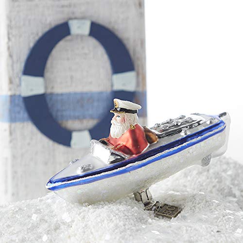 RAZ Imports Santa Driving a Speedboat Clip-On Ornament