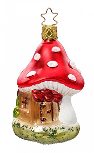 Inge-Glas Mushroom Shroom Haus 1-040-17 German Blown Glass Christmas Ornament