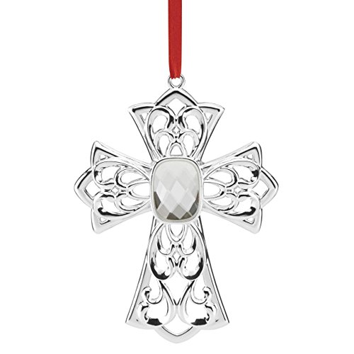 Lenox Silver Ornaments Gemmed Cross