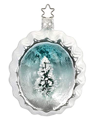 Inge-Glas Reflective Form Frosted Dream 1-269-17 German Glass Christmas Ornament