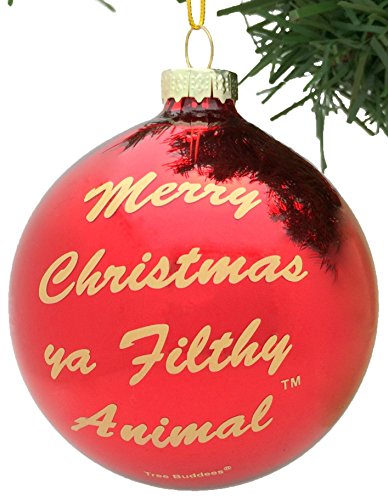 Tree Buddees Merry Christmas Ya Filthy Animal Glass Christmas Ornament