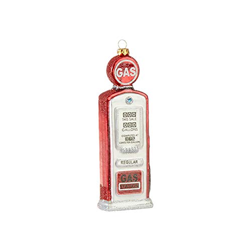 Christmas Red Gas Pump 5.75 inch Glass Decorative Christmas Ornament