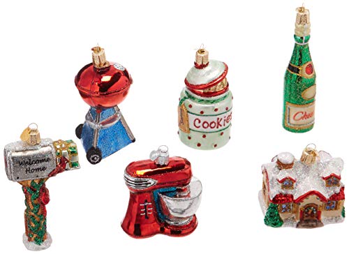 Old World Christmas Mini Ornamen Glass Blown Ornaments for Christmas Tree, Housewarming Set