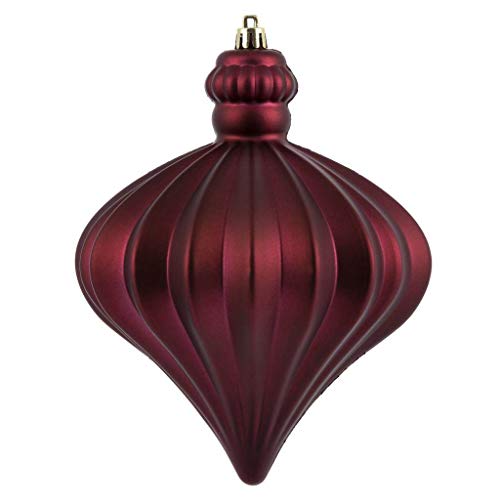Vickerman 569191-6″ Berry Red Matte Onion Drop Christmas Tree Ornament (4 pack) (N175821D)