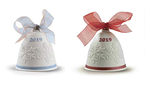 Lladro 2019 Annual Christmas Bell in Blue (#18446) and Red (#18448)