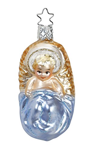 Inge-Glas Baby Jesus Our Savior 10074S015 German Blown Glass Christmas Ornament