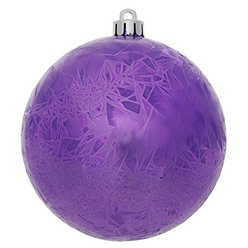 Vickerman 4″ Purple Crackle Ball UV Ornament 6 per Bag