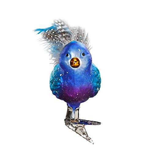 Inge-Glas BELINDA BLUEBIRD Glass Clip-On Ornament Feathers 103616