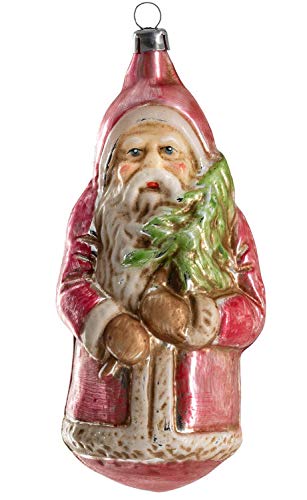 Marolin Big Nicholas with Tree MA2011212 Glass Christmas Ornament w/Gift Box
