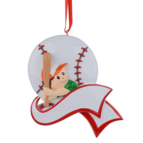 MAXORA Personalzied Christmas Ornament for Sports Fans (Customize IT Yourself, Baseball Boy)