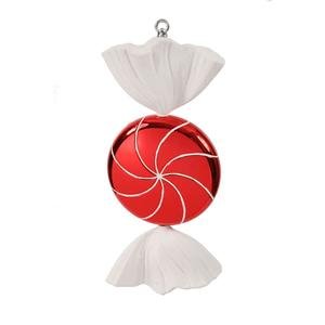 Vickerman 185″ Red and White Swirl Candy Christmas Ornament