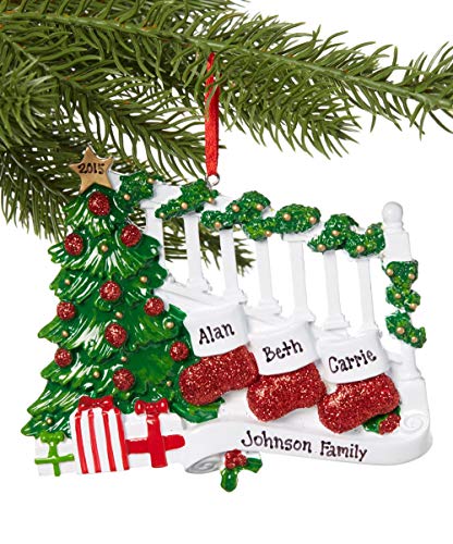 PolarX Bannister with 3 Stockings Hand Personalized – Christmas Ornament