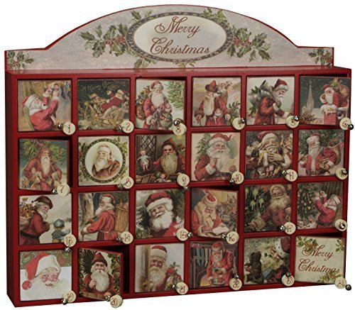 Vintage Santa Wooden Advent Calendar with Doors from Primitives by Kathy