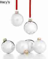 Holiday Lane Set of 6 Silver Ball Ornaments