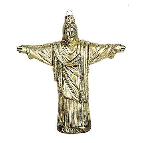 Pinnacle Peak Trading Company Statue of Christ Redeemer Poland Glass Christmas Ornament Jesus Rio Brazil