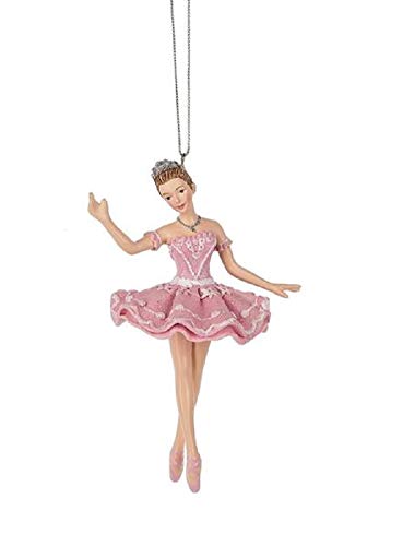 Midwest-CBK Sugar Plum Fairy Pretty Pink 5 x 4 Resin Stone Christmas Hanging Ornament