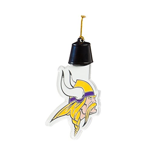 Team Sports America Minnesota Vikings Radiant Lit Acrylic Team Icon Ornament, Set of 2