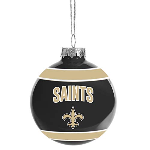 FOCO New Orleans Saints Glass Ball Ornament – Limited Edition Saints Ornament – Represent The NFL and Show Your Team Spirit with Officially Licensed New Orleans Football Holiday Fan Decorations